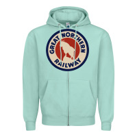 Seafoam Great Northern Railroad Zipper Hoodie - SnappyArt
