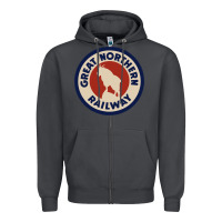 Smoke Great Northern Railroad Zipper Hoodie - SnappyArt