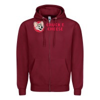 Burgundy chuck e cheese Zipper Hoodie - SnappyArt