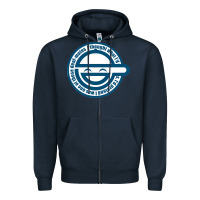 Navy Laughing Man GHOST IN THE SHELL Classic Zipper Hoodie - SnappyArt