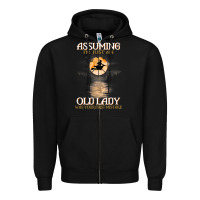 Black assuming i'm just an old lady was your first mistake witch Zipper Hoodie - SnappyArt