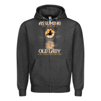 Charcoal Heather assuming i'm just an old lady was your first mistake witch Zipper Hoodie - SnappyArt