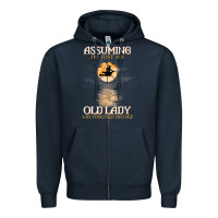 Navy assuming i'm just an old lady was your first mistake witch Zipper Hoodie - SnappyArt