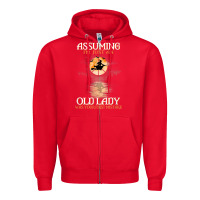 Red assuming i'm just an old lady was your first mistake witch Zipper Hoodie - SnappyArt