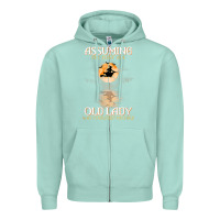 Seafoam assuming i'm just an old lady was your first mistake witch Zipper Hoodie - SnappyArt