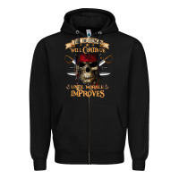 Black pirate the beatings will continue until morale improves Zipper Hoodie - SnappyArt