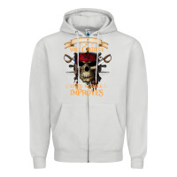 Dove Grey pirate the beatings will continue until morale improves Zipper Hoodie - SnappyArt