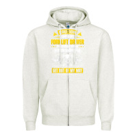 Oatmeal Heather forklift operator get out of my way forklift driver t shirt Zipper Hoodie - SnappyArt