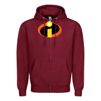 Burgundy incredibles Zipper Hoodie - SnappyArt