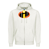 Oatmeal Heather incredibles Zipper Hoodie - SnappyArt