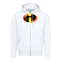 White incredibles Zipper Hoodie - SnappyArt