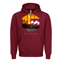 Burgundy billabong Zipper Hoodie - SnappyArt
