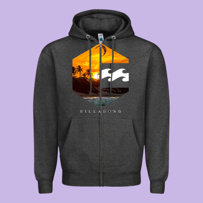 Billabong Zipper Hoodie Designed By Snappyart