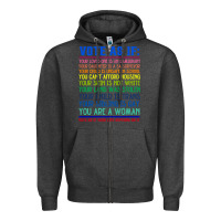 Charcoal Heather Vote As If Your Life Depends On It Human Rights Zipper Hoodie - SnappyArt