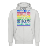 Dove Grey Vote As If Your Life Depends On It Human Rights Zipper Hoodie - SnappyArt