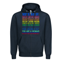 Navy Vote As If Your Life Depends On It Human Rights Zipper Hoodie - SnappyArt