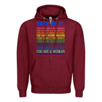 Burgundy Vote As If Your Life Depends On It Human Rights Zipper Hoodie - SnappyArt