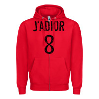 Red j adior Zipper Hoodie - SnappyArt