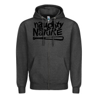 Charcoal Heather naughty by nature Zipper Hoodie - SnappyArt