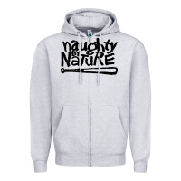 Heather Grey naughty by nature Zipper Hoodie - SnappyArt
