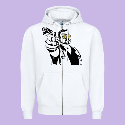 Big Lebowski Zipper Hoodie Designed By Snappyart