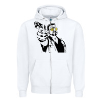 White big lebowski Zipper Hoodie - SnappyArt