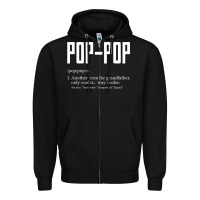 Black Pop Pop Gifts Grandpa Fathers Day Pop-Pop Zipper Hoodie - SnappyArt