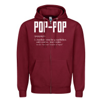 Burgundy Pop Pop Gifts Grandpa Fathers Day Pop-Pop Zipper Hoodie - SnappyArt