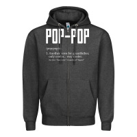 Charcoal Heather Pop Pop Gifts Grandpa Fathers Day Pop-Pop Zipper Hoodie - SnappyArt