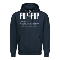 Navy Pop Pop Gifts Grandpa Fathers Day Pop-Pop Zipper Hoodie - SnappyArt