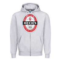 Heather Grey Beck’s-Dark Zipper Hoodie - SnappyArt