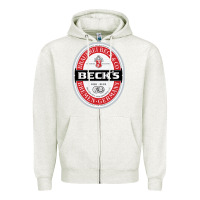 Oatmeal Heather Beck’s-Dark Zipper Hoodie - SnappyArt