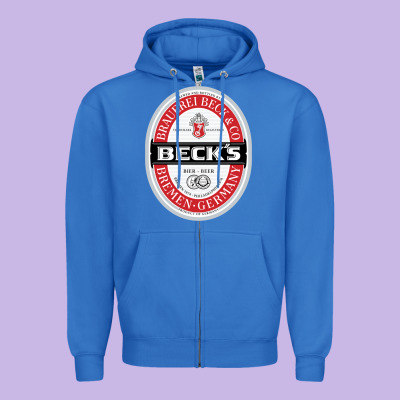 Beck’s-dark Zipper Hoodie Designed By Snappyart