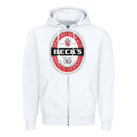 White Beck’s-Dark Zipper Hoodie - SnappyArt
