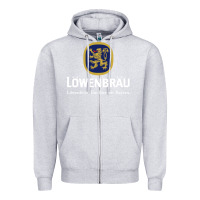 Heather Grey lowenbrau Zipper Hoodie - SnappyArt
