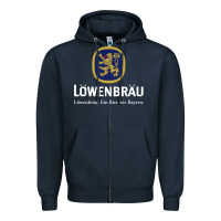 Navy lowenbrau Zipper Hoodie - SnappyArt