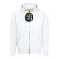 White lowenbrau Zipper Hoodie - SnappyArt