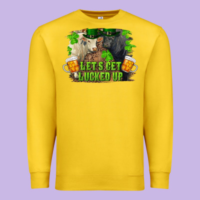 Let's Get Lucked Up Charolais And Black Angus Bull Premium Sweatshirt Designed By Ranaportraitstore