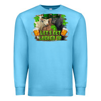 Ocean Blue let's get lucked up charolais and black angus bull Premium Sweatshirt - RanaPortraitStore