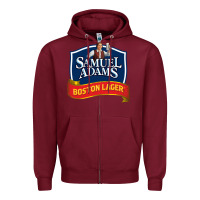 Burgundy samuel adams Zipper Hoodie - SnappyArt