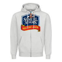 Dove Grey samuel adams Zipper Hoodie - SnappyArt