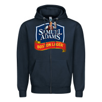 Navy samuel adams Zipper Hoodie - SnappyArt