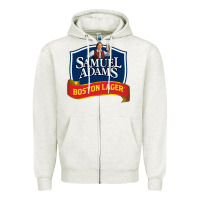 Oatmeal Heather samuel adams Zipper Hoodie - SnappyArt
