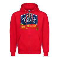 Red samuel adams Zipper Hoodie - SnappyArt
