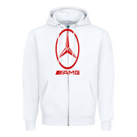 White amg Zipper Hoodie - SnappyArt