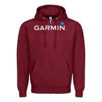 Burgundy Official Garmin Original Merchandise Zipper Hoodie - SnappyArt