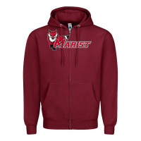 Burgundy cool,marist,red,foxes Zipper Hoodie - SnappyArt