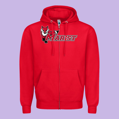 Cool,marist,red,foxes Zipper Hoodie Designed By Snappyart