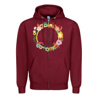 Burgundy Keeper of the Lost Cities Characters Flowers Zipper Hoodie - SnappyArt