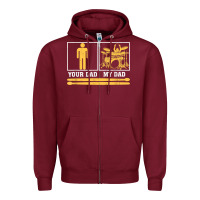 Burgundy mens my dad is a drummer your dad not drum player father's day t shirt Zipper Hoodie - SnappyArt